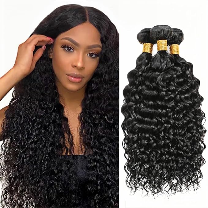 28 30 32 Inch Bundles Human Hair Color 1B Kinky Curly Bundles Niegmeag Brazilian Virgin Remy Hair Extensions Double Weft Natural Black Curly Bundle Hair Weave