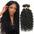 Bundles Human Hair Color 1B Kinky Curly Bundle Niegmeag Peruvian Unprocessed Virgin Remy Hair 3 Bundles 20 22 24 Inch Double Weft Natural Black Kinky Curly Bundle Hair Weave