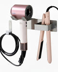 Hair Dryer Holder Wall Mounted, Hair Tool Organizer Wall Mount for Bathroom, Stainless Steel Hair Dryer Holder, Blow Dryer Holder Adhesive/Drilling Hair Dryer and Straightener Holder UEMUSI