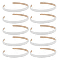 Wecoe White Satin Headbands, 10pcs Non Slip Fashion Hair Bands for Women' Hair - Holiday & DIY Accessories