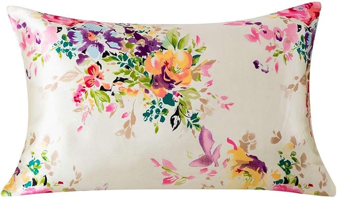 SLPBABY Silk Pillowcase for Hair and Skin with Hidden Zipper Print (Standard, Pattern5)