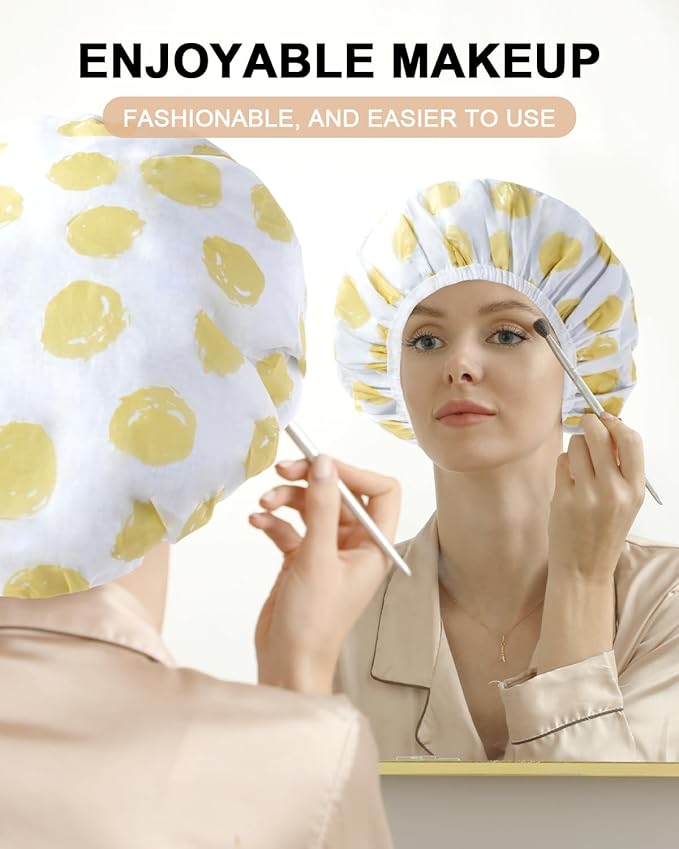 YIZIJIZI 2 Pieces Heat Cap for Deep Conditioning, Conditioning Cap Made of Aluminum Foil for Home and Salon Use, Hair Dyeing（Yellow, small）