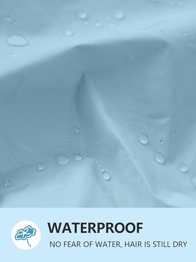 Years calm Reusable Waterproof Shower Caps for Women, Hair Caps for Showers, Double-Layer Elastic Design, for All Hairstyles, Travel-Friendly (Sky Blue)