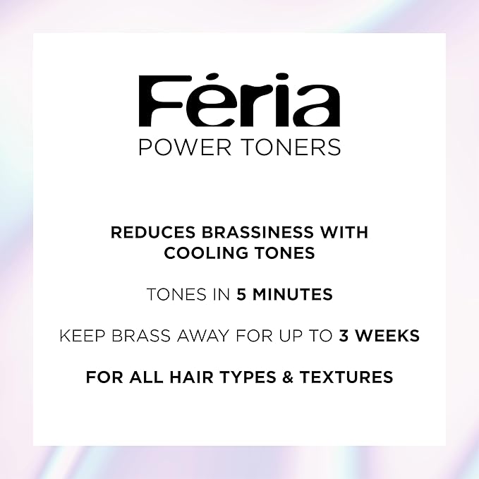 L’Oreal Paris Feria Toner, Long Lasting Anti-Brass Hair Toner for Brunettes, Vegan and Ammonia-Free Hair Care Formula, Iced Brunette, 1 Kit