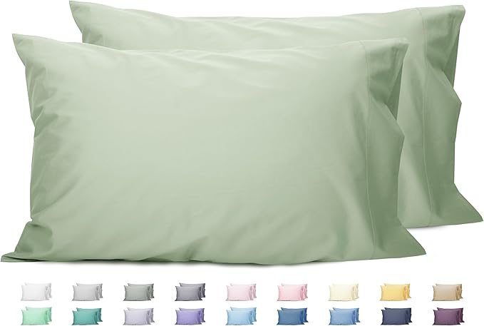 Sunflower Queen Pillowcases Set of 2, 100% Cotton Queen Size Pillow Cases 2, 20×30 inches Swamp, Soft and Breathable