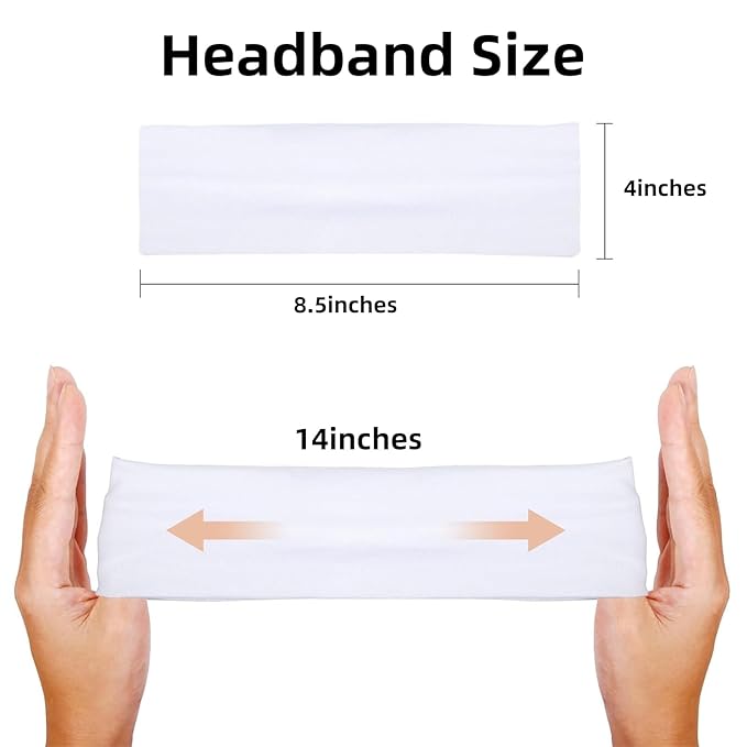 Tobeffect Turban Headbands for Women 8 Pack Non Slip Headband Boho Twisted Wide Head Band Womens Cloth Fabric Hair Wraps Accessories Black White Headbands