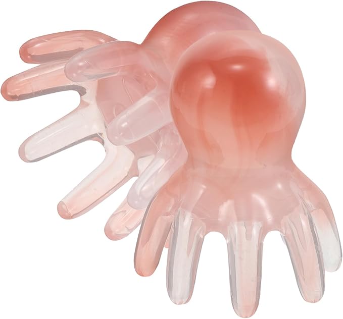 2Pcs Octopus Scalp Massager Comb Pink, Handheld Head Scratcher and Hair Scalp Massager Tool for Acupressure, Deep Relaxation, Hair Care, and Neck Back Massage
