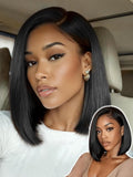 YIROO Bye Bye Knots 7x5 Lace Straight Bob Wig Glueless Human Hair Wig with Elastic Drawstring,Pre Plucked Pre Cut Short Bob Lace Closure Wig Wear and Go Natural Color 150% Density 14Inch