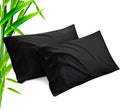 TELUS Black Pillow Cases Queen Size 2 Pack, Bamboo Rayon Cooling Pillowcases with Envelope Closure, Cool Breathable Pillow Case for Hot Sleepers & Night Sweats, 20x30 inches