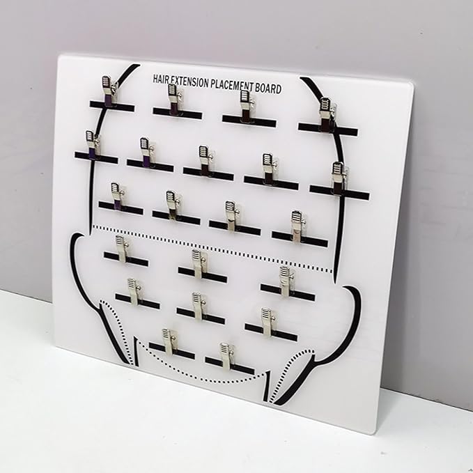Extension Holder - Styling Extension Holder, Acrylic Hair Separator, Hair Extension Holder Board | Hair Tinsel Organizer, Home And Salon Wig Grafting Plate With Clip For Hairpieces Sectioning Display