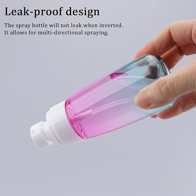 Cosywell Travel Spray Bottle TSA Approved 3.4oz 100ml 3 Pack Leak Proof Fine Mist Spray Bottles Empty Plastic Refillable Spray Bottle for Perfume Essential Oils Toners Rose Water Cosmetics (3color)