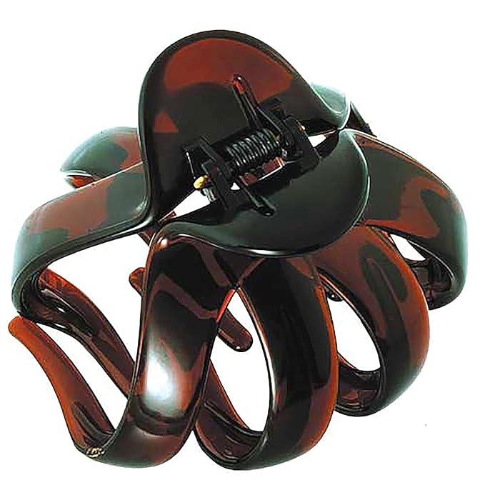 Camila Paris AD704 Small French Octopus Hair Clip for Women Thick Hair for Long Curly Wavy Hair, Girls Hair Claw Clips, Styling Big Claw Clip for Thick Hair, Strong Hold No Slip Grip, Made in France