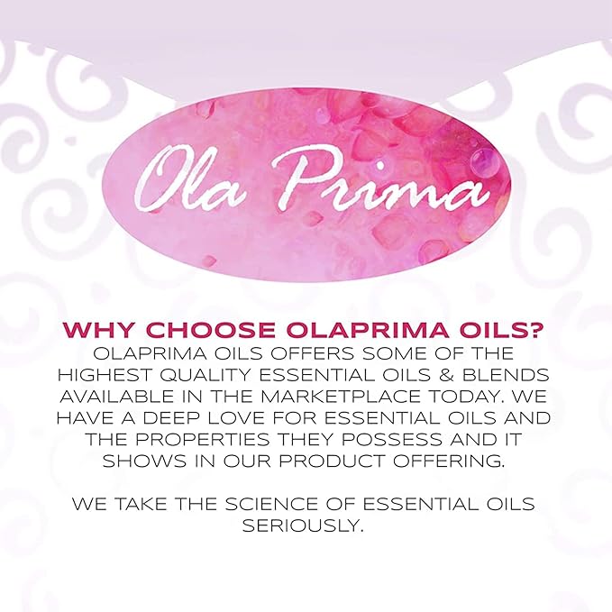 Ola Prima Peppermint Essential Oil for Hair, Skin, Diffuser – 4oz (118ml) Glass Bottle with Dropper
