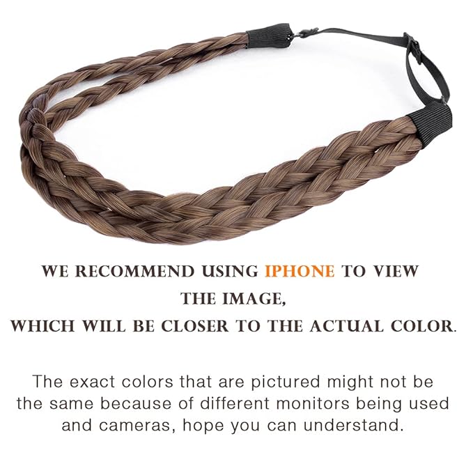 DIGUAN Double Three Strand Synthetic Hair Braided Headband Hairpiece Extension Women Girl Beauty accessory (Warm Brown)