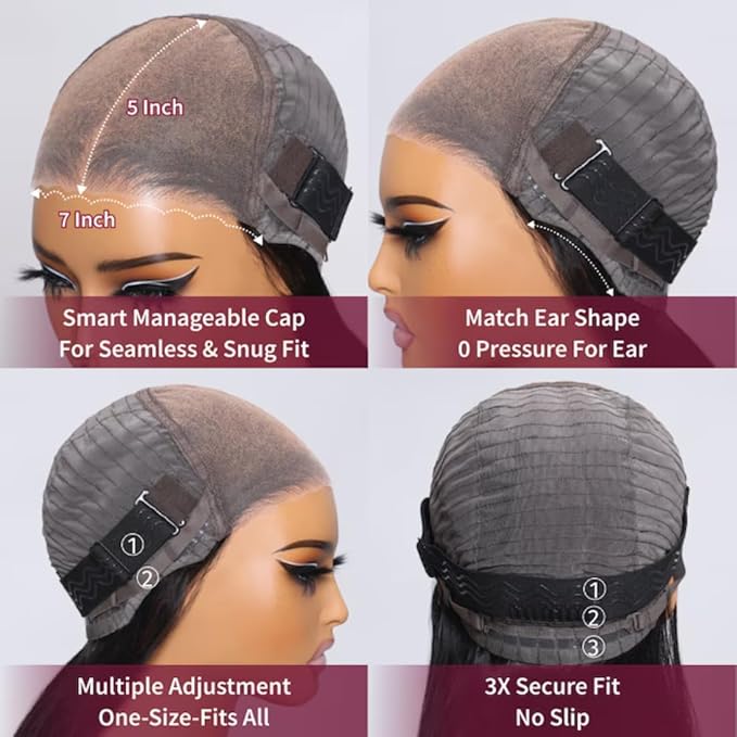 YIROO Bye Bye Knots Glueless Wig Highlight Ombre Chestnut Brown Loose Wave Lace Front Wig Pre Plucked Pre Bleached Pre Cut 7x5 HD Lace Closure Wig Put on and Go Ready to Wear Wig 150% Density 18inch