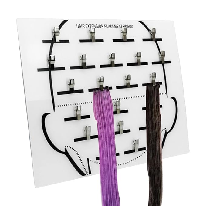 Extension Holder - Styling Extension Holder, Acrylic Hair Separator, Hair Extension Holder Board | Hair Tinsel Organizer, Home And Salon Wig Grafting Plate With Clip For Hairpieces Sectioning Display