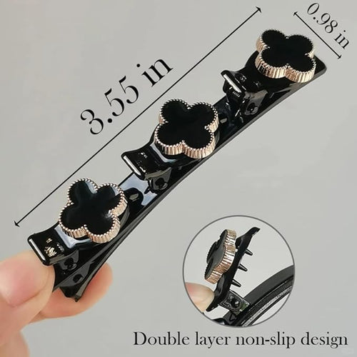 12PCS Sparkling Crystal Stone Braided Hair Clips, Braided Hair Clips for Women and Girls, Shiny Flower Rhinestone Hair Clip, Braided Duckbill Hair Clip With Crystal Hair Accessories for Styling