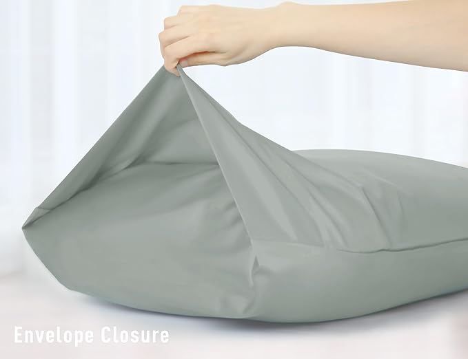 Sunflower Body Pillowcase 100% Cotton Long Pillow Cover/Case Envelope Closure 1 Pack, 21×54 inches Storm Gray, Soft and Breathable