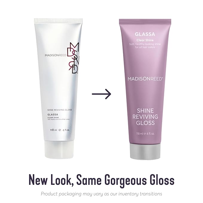 Madison Reed Color Reviving Gloss, Glassa - Clear, Semi-Permanent Hair Gloss, Enhances Hair Color & Corrects Tone, Adds Brilliant Shine, Keratin & Argan Oil, 4 Fl Oz (118 mL)