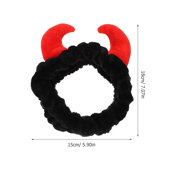 Spa Headband Devil Horns Makeup Hair Bands Sturdy Wear-Resistant Face Washing Cosmetic Turban Head Wraps Shower Yoga for Women