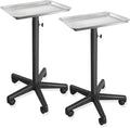 Saloniture Set of 2 - Aluminum Salon Instrument Tray, Heavy-Duty Metal Rolling Base