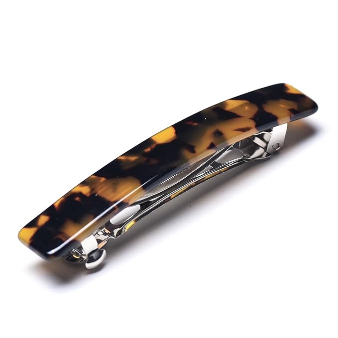 Fsmiling Hair Barrettes for Women French Hair Barrette Clip Small Acetate Hair Clips Barrette No Slip Hair Accessories 3-Pack