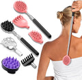 Back Scratcher Extendable with 6 Detachable Scratching Heads and Hair Scalp Massager for Itches Lotion Application Spa Adults Women Men Seniors The Disabled Baby Pink