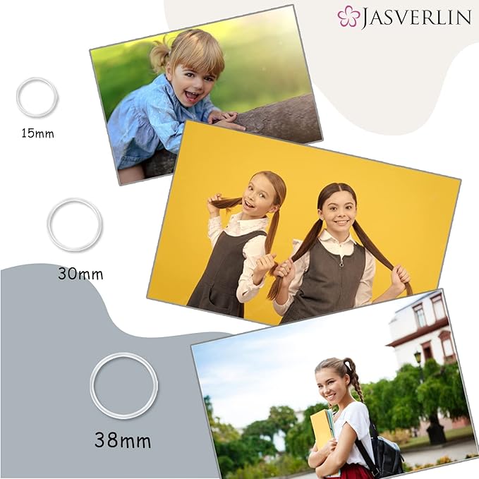 Clear Hair Elastics, 2000 Pcs Variety Pack of Small, Medium, Large Rubber Bands Ponytail Holders and Polybands for Toddlers, Girls, Women, Baby