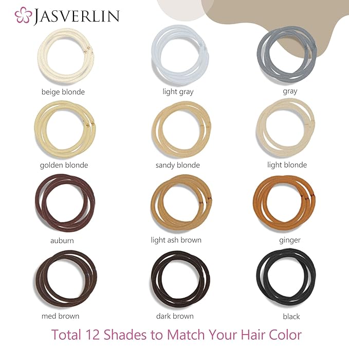 Elastic Hair Ties Ponytail Holders for Thick Hair Women Girls Men Non-Slip Breakage Damage Tangle Free Hair Accessories 4mm 50 Pieces (Auburn)