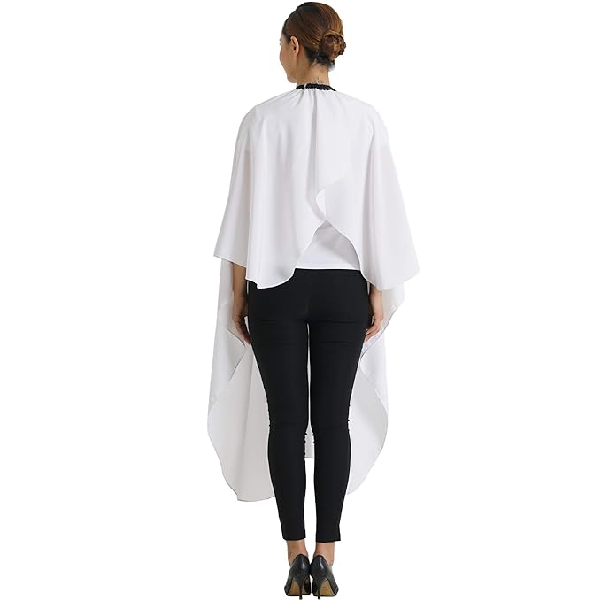 Professional Salon Cape Polyester Haircut Apron Barber Cape,54”x62”,White,C026005B