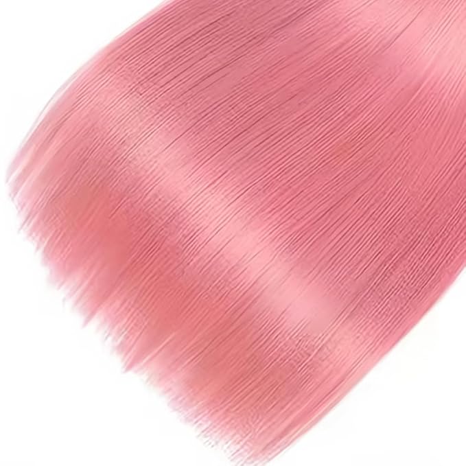 Pink Bundles Human Hair Pink Straight Bundles 18 20 22 Inch Niegmeag Virgin Remy Hair Extensions Double Weft Soft and Skily Light Pink Bundle