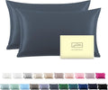 Silk Pillow Cases 2 Pack Soft Breathable and Sliky Standard Size Pillow Cases Set of 2,Natural Mulberry Satin Silk Pillowcase with Hidden Zipper for Hair and Skin (Space Grey,20"X 26",2pcs)