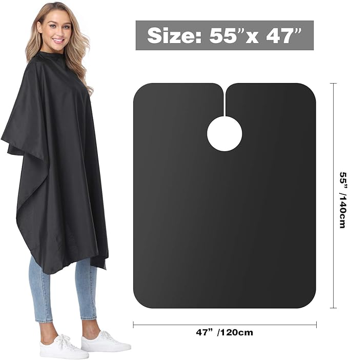 Professional Salon Barber Cape for Men/Women - Hairdressing Waterproof Hair Cutting Cape with Adjustable Snap Closure