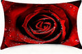 Imitation Silk Pillow Case for Hair and Skin Vintage Red Rose 1 Pack Satin Pillow Case Standard Size with Hidden Zipper Smooth Cooling Pillow Cover for Sleeping 20”x26”