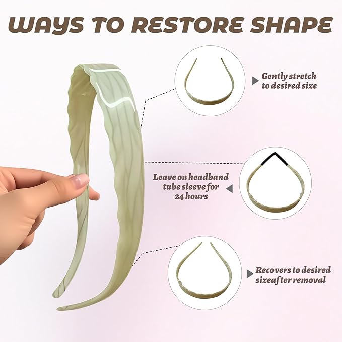 Acetate Hairbands for Women - Non-Slip Thin Headbands with Teeth, Eyewear-Friendly Design, 90s Retro Hair Accessories, No Pressure & No Headache Sunglasses Headband (Beige)