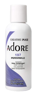 Adore Semi Permanent Hair Color (197 Peri Winkle) | Vegan & Cruelty-Free Purple Hair Dye | No Ammonia, No Peroxide, No Alcohol | 4 Fl Oz Each (Pack of 2)