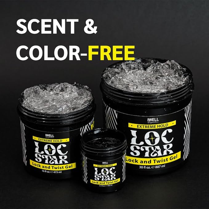 Loc Star Braid & Loc Gel, 3.4 fl oz, 24 pcs | Extreme Hold for Braids, Locs, Twists, Cornrows & Edges | Smooths & Tames Frizz | No Heavy Residue | Long-Lasting | With Aloe Vera