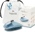 Manta Mirror Anti-Breakage Hairbrush – Travel Brush for Women, Gentle Wet & Dry Detangling Brush with Scalp Massager, Blue