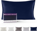 Mulberry Park 30 Momme 100% Pure Mulberry Silk Pillowcase - Luxury Charmeuse Weave for Hair and Skin, Cooling Silk Pillow Cover for Beauty Sleep - King Size 20"x30" / Navy