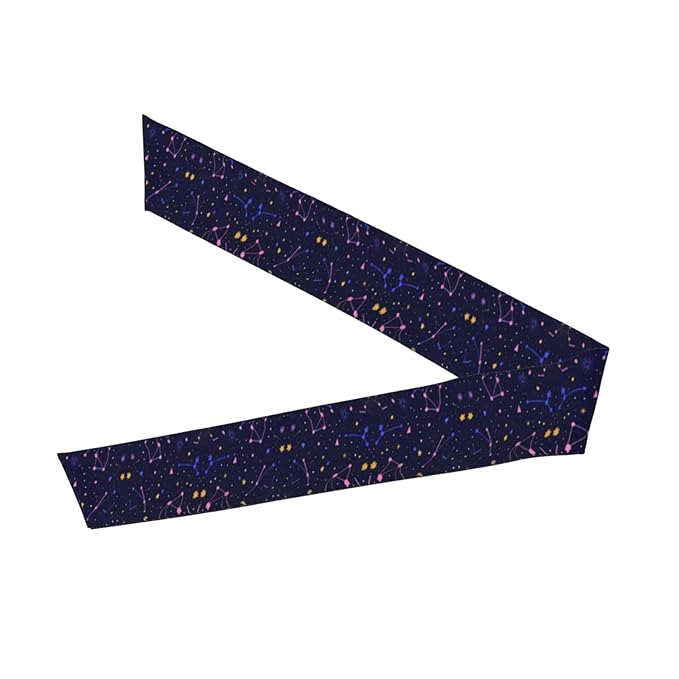 Boys Girls Space Galaxy Zodiac Star Constellation Print Sports Sweat Band Multi Style Lovely Head Ribbon Headdress for Sports Athletic Spa