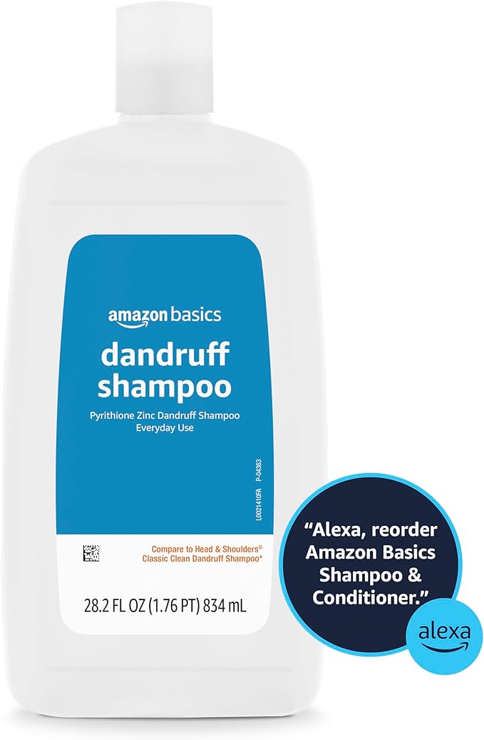Amazon Basics Dandruff Shampoo for Normal to Oily Hair, 28.2 Ounce (Pack of 4)