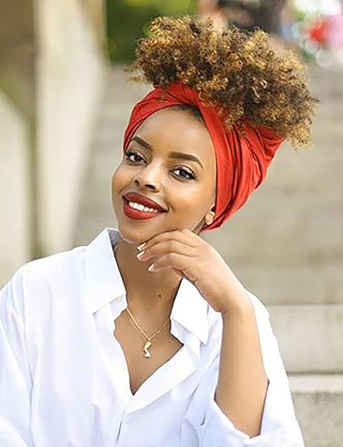 Harewom Head Wraps for Black Women Stretch Head Scarf Long African Hair Wraps Turban Headwraps Jersey Headbands