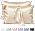 Silk Pillow Cases 2 Pack King Size Mulberry Silk Pillowcase Set of 2 for Hair & Skin 36 x 20 Inches 22 Momme Both Sided Grade 6A Silk Soft Breathable Cooling with Hidden Zipper, Beige