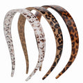 3 Pack Headbands Designed for Eyewear 0.79IN Plastic Non-Slip Headbands for Women Fashion Headbands with Teeth-Leopard