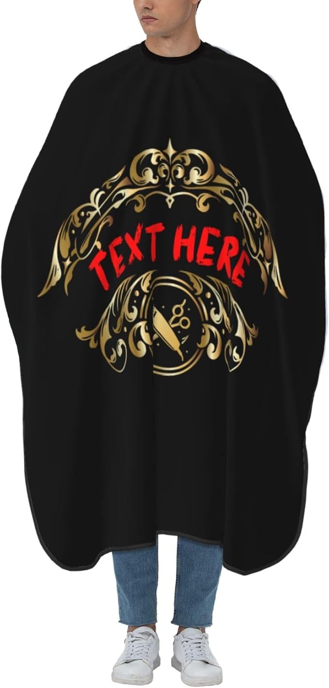 Custom Barber Cape for Men Personalized Professional Hair Cutting Cape with Text for Home Salon Barbershop