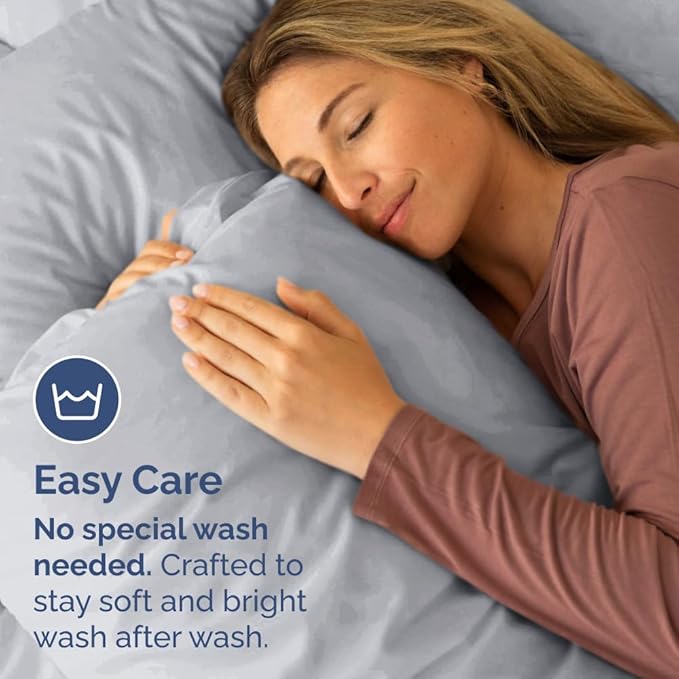 Queen Pillow Cases Set of 8 - Ultra Soft Hotel Quality Pillowcase Covers - Comfy, Cozy & Wrinkle Free - Shrink, Stain & Fade Resistant - Machine Washable Pillow Protectors - 8 Piece Set - Steel Blue