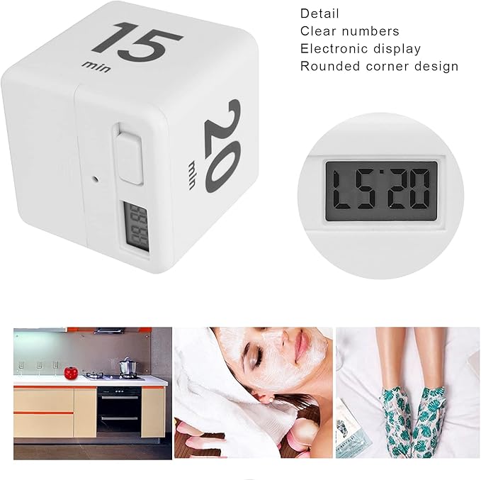Pilipane Professional Beauty Salon Flip Timer Time Management Block Timer Countdown Reminder for Learning Hair Color Processing, Kitchen Timer, Cooking, Baking (15 20 30 60Minter), Kitchen Timer, P