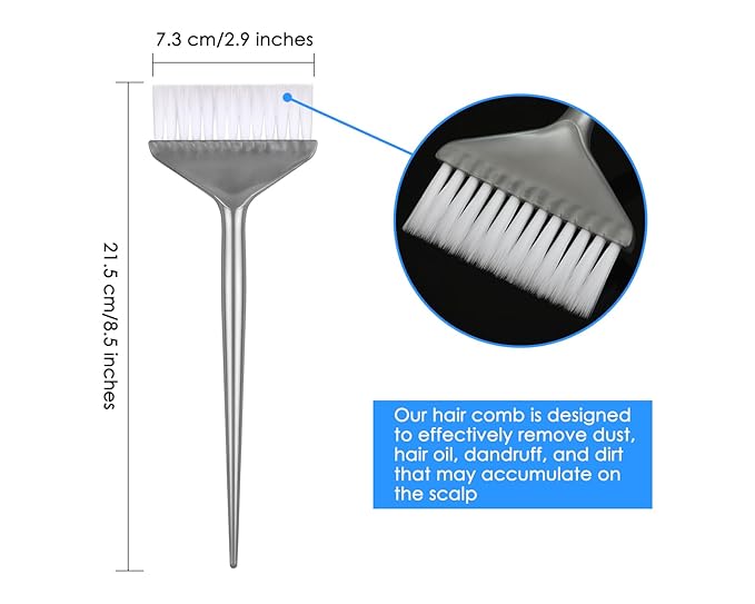 DS. DISTINCTIVE STYLE Hair Dye Applicator Brushes 5 Pieces Long Handle Soft Bristles Hair Coloring Kit Salon Bleach Tinting DIY Tool (Black)