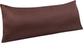 NTBAY Zippered Satin Body Pillow Pillowcase, Silky Slip Cooling Body Pillow Cover, Long Side Hidden Zipper, 20x54 Inches, Dark Brown