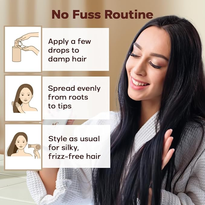 HerStyler Castor Oil Hair Serum for Hair Growth - Hair Shine Serum with Vitamin E - Hair Growth Serum - Hair Serum Heat Protectant - Vitamin E for Silky Hair - 2 Fl Oz (1 Pack) (2 Pack)